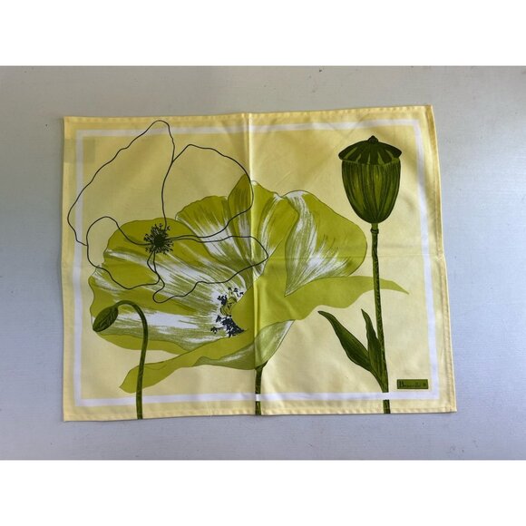 Beauville Napkins Yellow Green Poppy Set of 2 100% Cotton Made in France - Picture 5 of 8